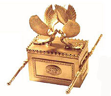 Model of the Holy Ark and Keruvim (cherubs) created by the Temple Institute in Jerusalem